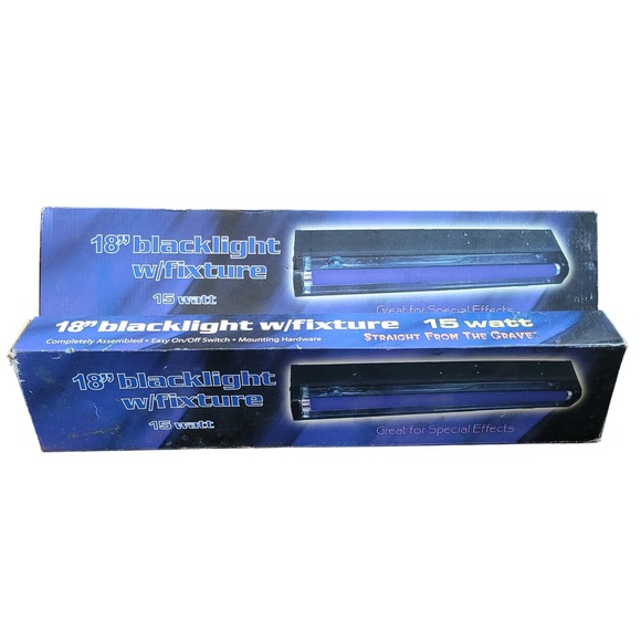 Set of 2 18" Blacklight w/Fixture 15 Watt Special Effects Halloween Party Decor - Picture 1 of 4